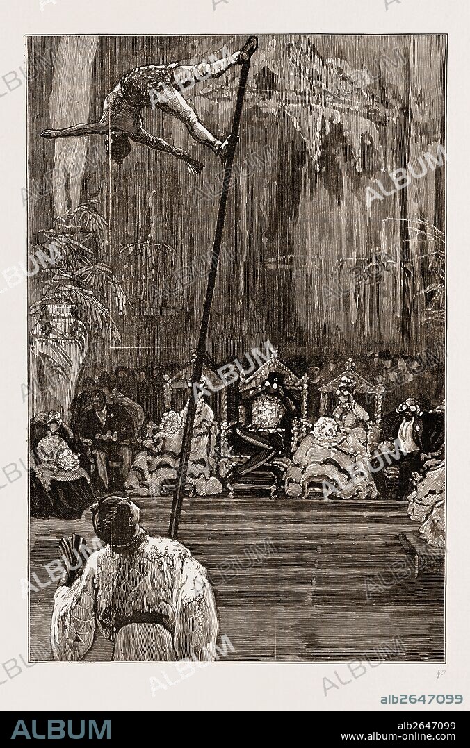THE SHAH OF PERSIA (IRAN) AT THE CRYSTAL PALACE LONDON UK 1873, THE JAPANESE JUGGLERS.