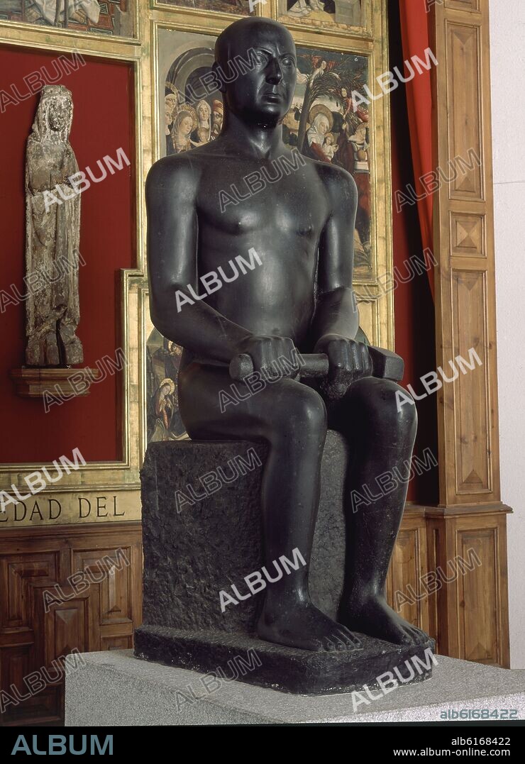 MATEO HERNANDEZ (1884-1949). AUTORRETRATO - 1945 - ESCULTURA.