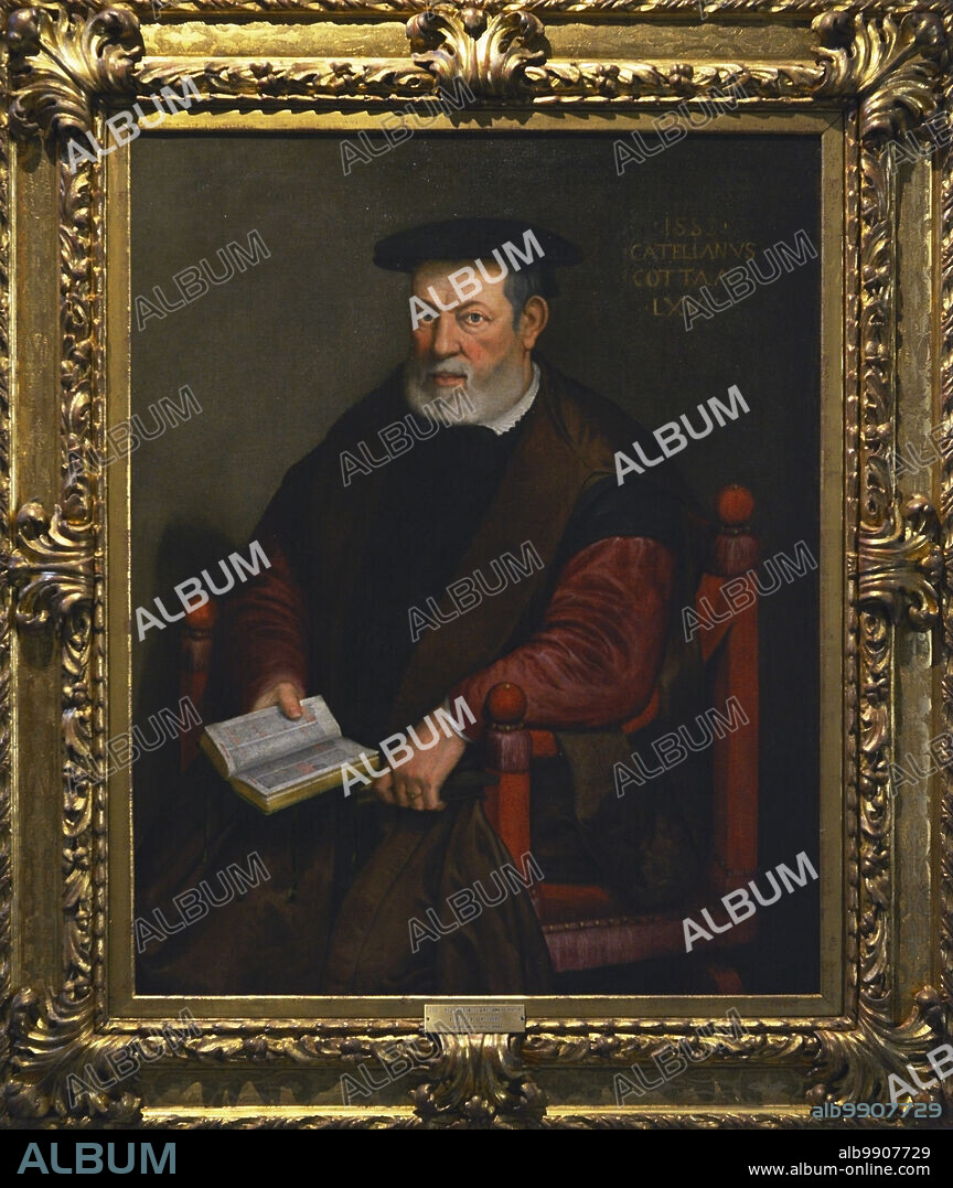 BERNARDINO CAMPI (1522-1591). ITALIAN PAINTER.. Bernardino Campi (1522-1591). Pintor italiano. Retrato de Catellano Cotta. Oleo sobre lienzo, 1553. Museo Cívico Ala Ponzone. Cremona. Italia.