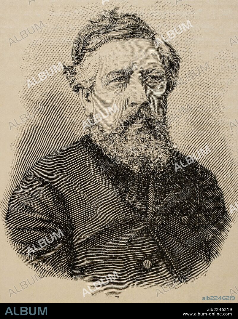 Wilhelm Liebknecht( 1826-1900). German social democrat and one of the principal founders of the SPD. Engraving by "Universal History", 1885.