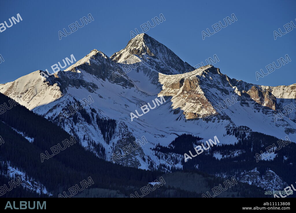 Wilson Peak in the winter, Uncompahgre National Forest, Colorado, United States of America, North America.