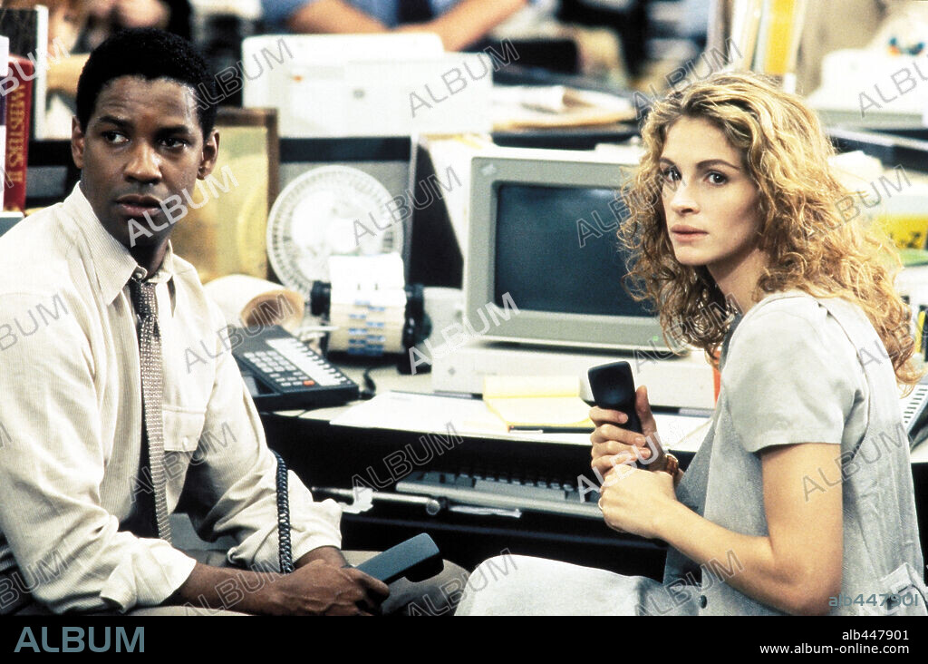 DENZEL WASHINGTON y JULIA ROBERTS en EL INFORME PELÍCANO, 1993 (THE PELICAN BRIEF), dirigida por ALAN J. PAKULA. Copyright WARNER BROTHERS.