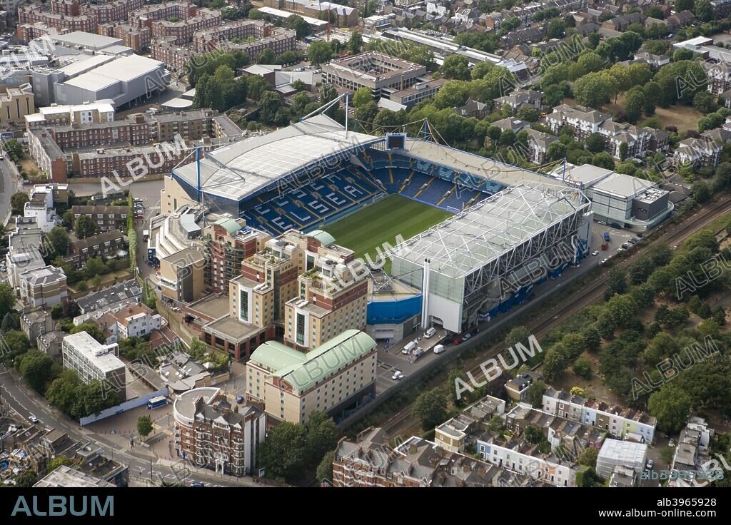 Stamford Bridge Football Ground, London, 2006. Aerial view of the home of Chelsea Football Club.