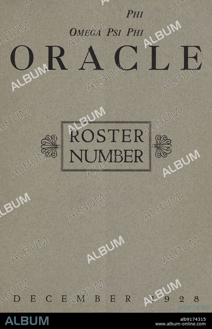 OMEGA PSI PHI. The Oracle, no. 4, 1928.