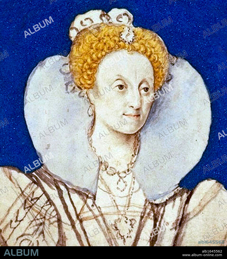 Queen Elizabeth I c.1590-1592. Preparatory sketch by Isaac Oliver.