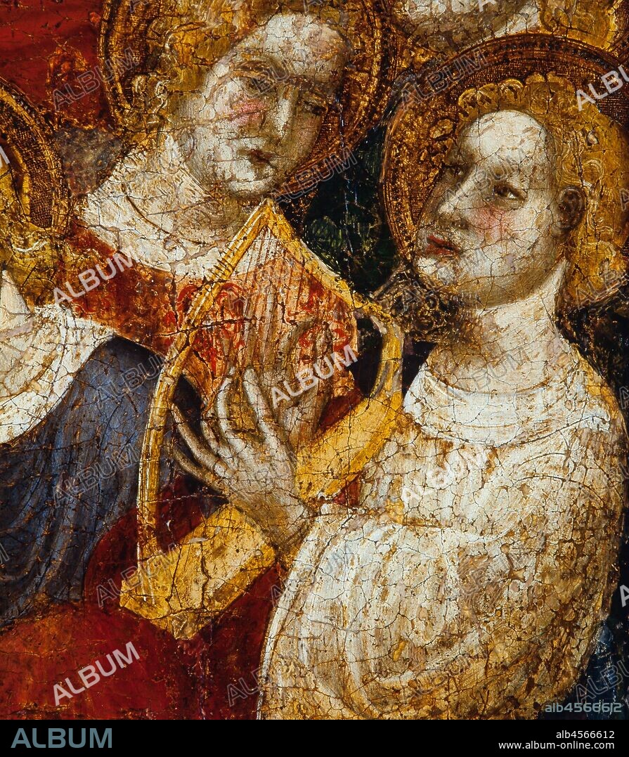 PERE LEMBRI. Retablo de la Virgen y el Niño con angeles músicos. Barcelona, Museo Capitular de la Catedral. S. XIV.