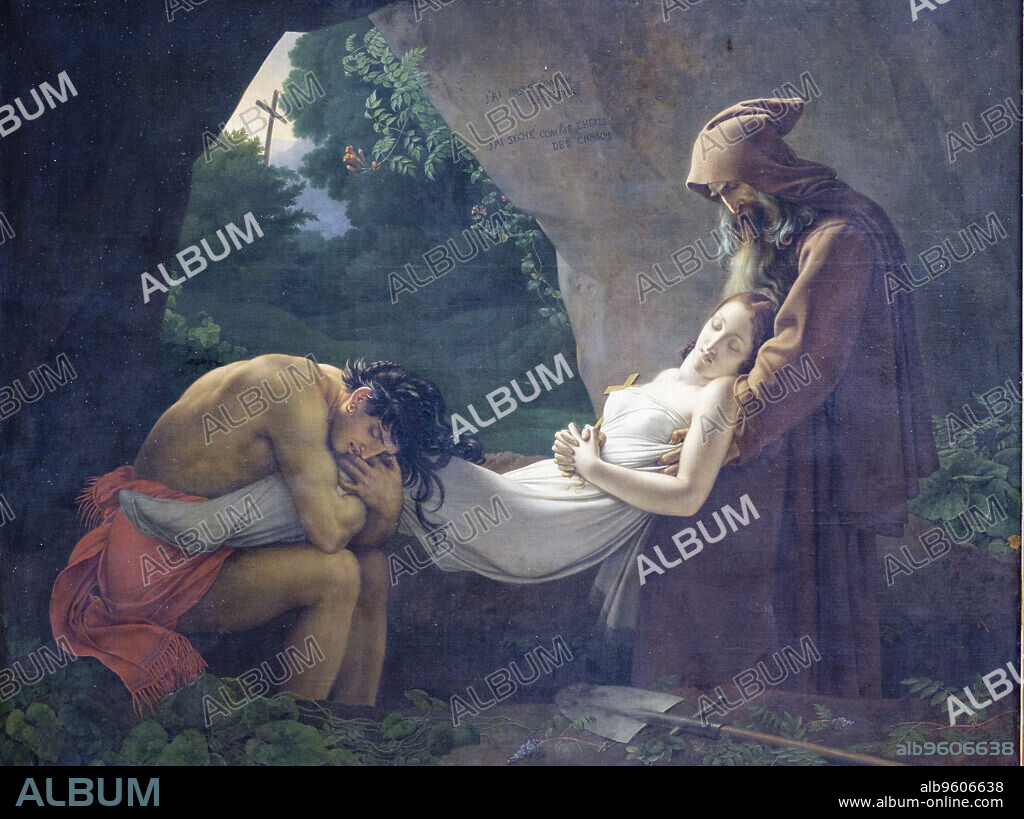 El entierro de Atala, Anne-Louis Girodet de Roussy, Museo del Louvre,museo nacional de Francia, Paris, France,Western Europe.