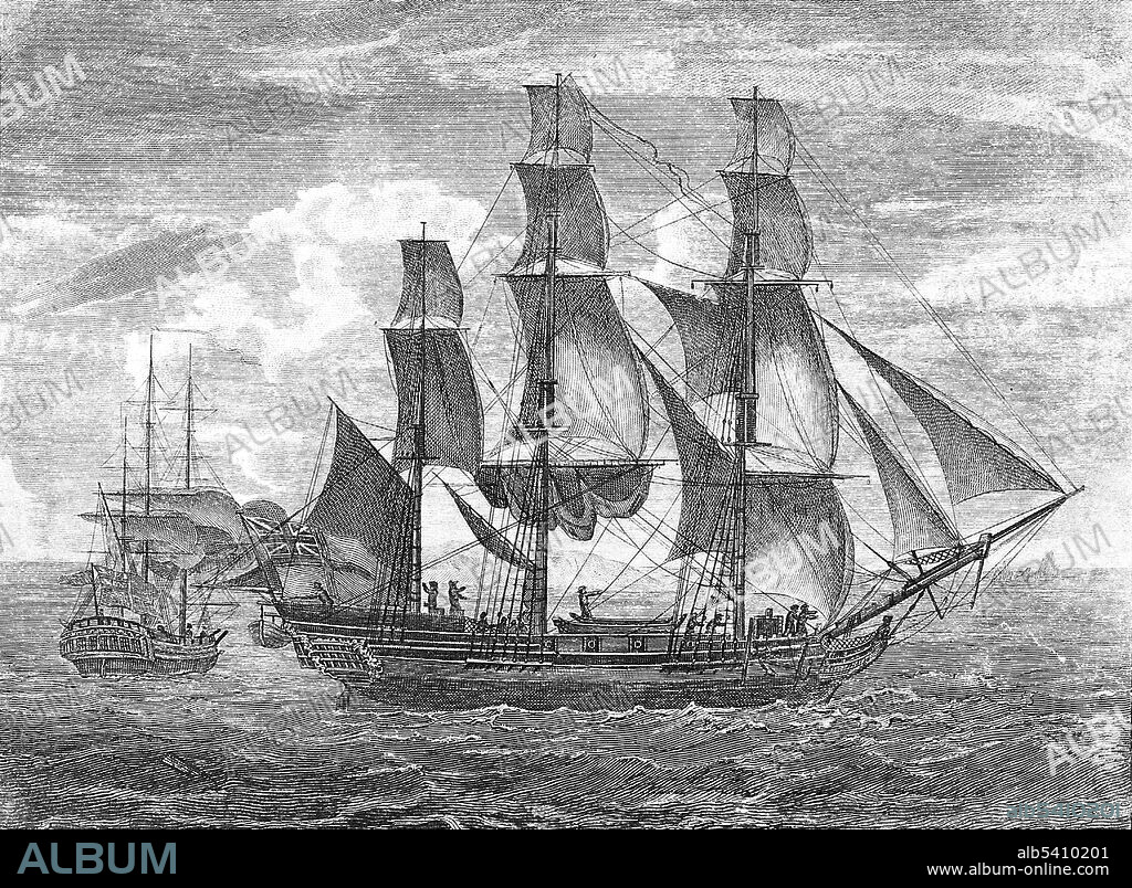 HMS Endeavour was a British Royal Navy research vessel that James Cook commanded to Australia and New Zealand on his first voyage of discovery, 1768-71. The first voyage was a combined Royal Navy and Royal Society expedition to the south Pacific Ocean to observe the 1769 transit of Venus across the Sun, and to seek evidence of the postulated Terra Australis Incognita or "unknown southern land".  Captain James Cook (November 7, 1728 - February 14, 1779) was an English explorer, navigator and cartographer in the Royal Navy.