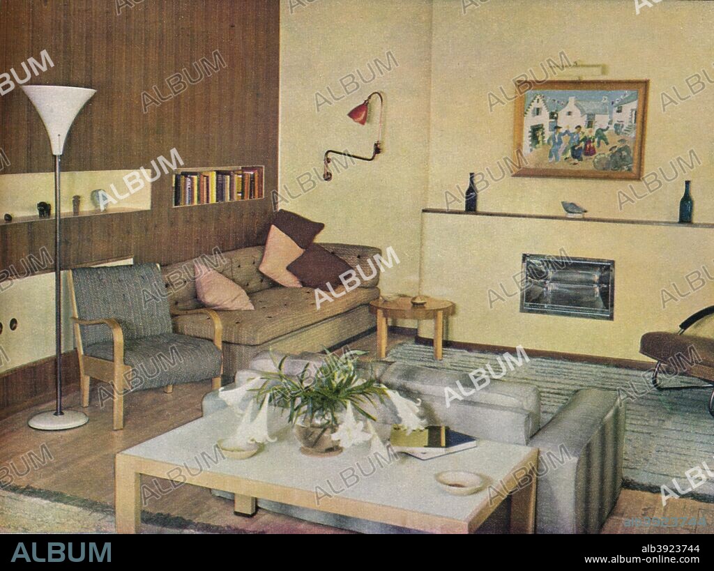 'Sitting room designed by Sege Chermayeff', c1941. Serge Ivan Chermayeff (1900?1996) was a Russian born, British architect, industrial designer and writer. From The Studio Volume 121. [The Studio Ltd, London & New York, 1941].