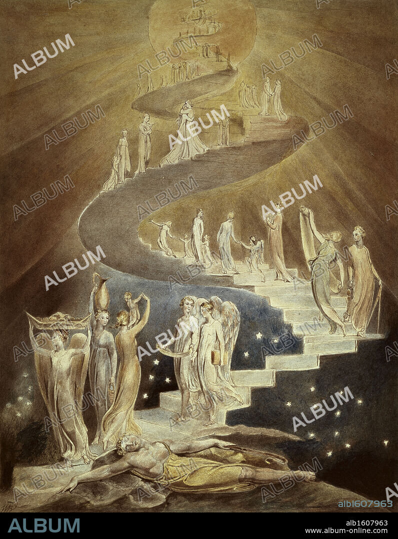 Jacob's Ladder  1800-03  William Blake (1757-1827/British)  British Museum, London.