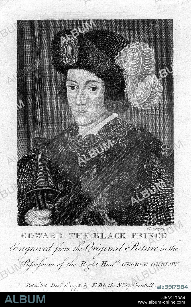 Edward, the Black Prince, (1775). Edward of Woodstock (1330-1376), Prince of Wales, was the eldest son of King Edward III of England and the father of King Richard II. His successes as a military commander in France during the Hundred Years War gained him great popularity.