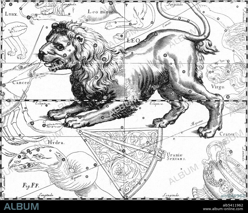 Leo Constellation, Zodiac Sign, Hevelius