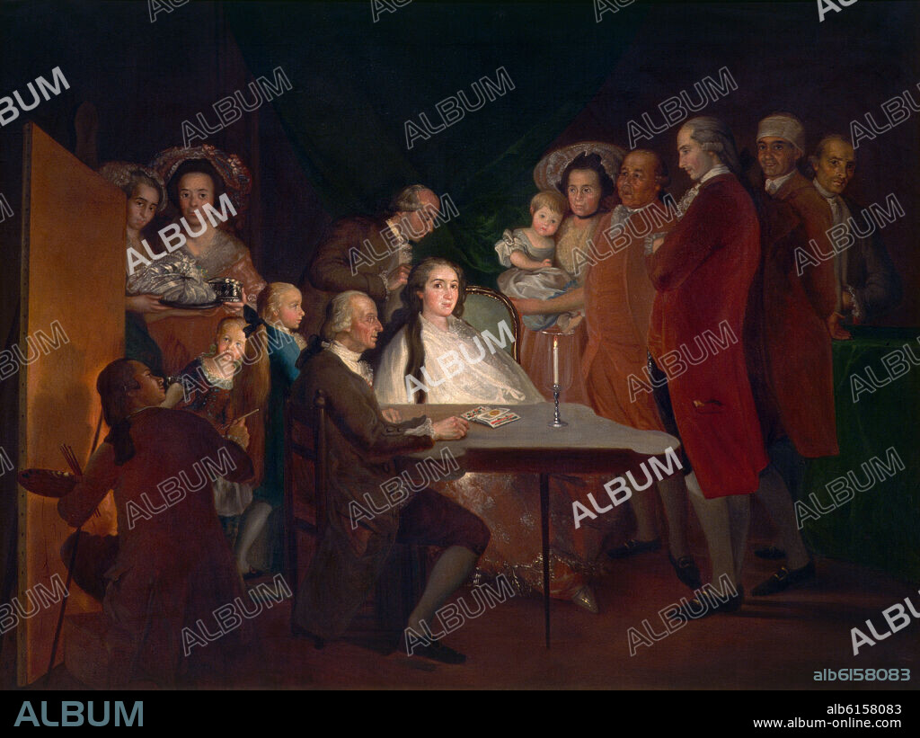 FRANCISCO GOYA Y LUCIENTES DE (1746-1828). FAMILIA DEL INFANTE DON LUIS DE BORBON - BOCETO - SIGLO XVIII.