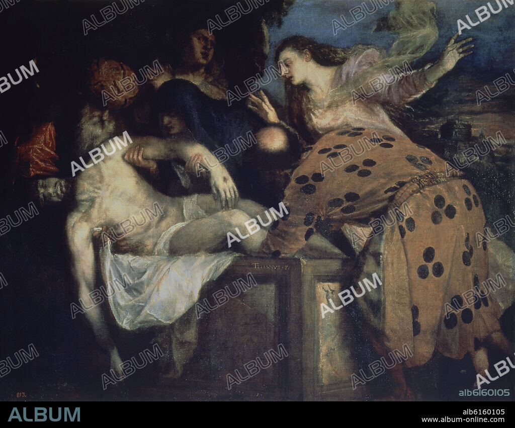 TIZIANO VECELLIO DE GREGORIO-TICIANO-. EL ENTIERRO DE CRISTO - HACIA 1559 - OLEO/LIENZO - 137x175 cm - RENACIMIENTO ITALIANO - NP 441.