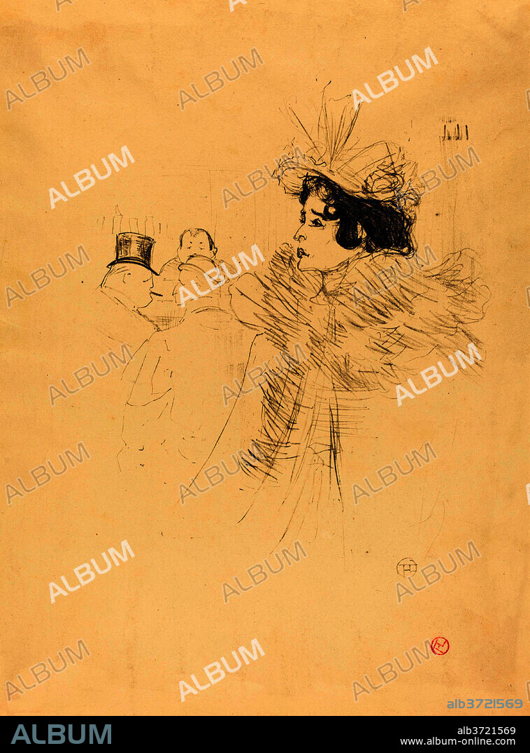 HENRI DE TOULOUSE-LAUTREC. Miss May Belfort in the Irish and American Bar, rue Royale (Miss Belfort Belfort au Irish and American Bar, Rue Royale). Dated: 1895. Medium: lithograph.