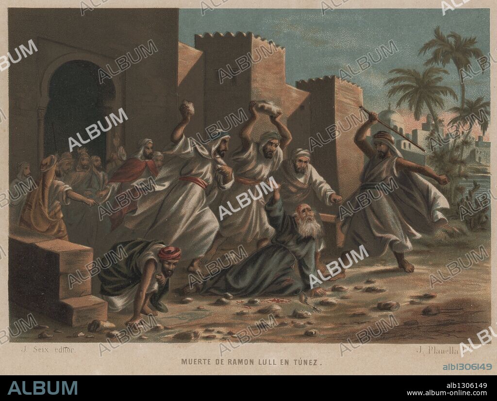 Ramon Llull (Mallorca, 1233-1315). Escritor, filósofo, místico, misionero. Cromolitografía de 1883.
