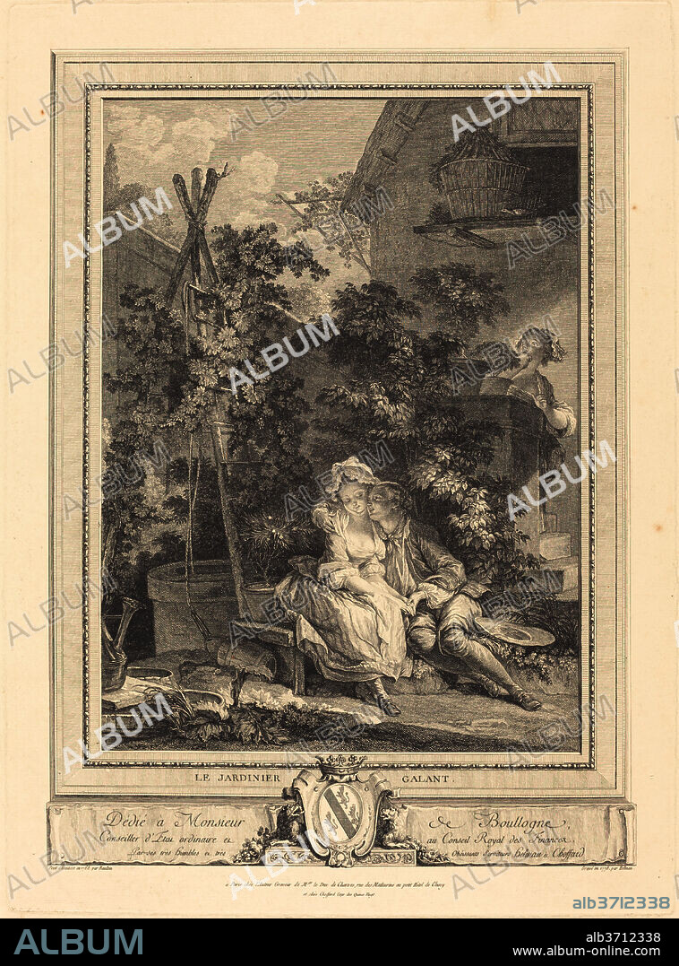 ISIDORE-STANISLAS HELMAN AFTER PIERRE-ANTOINE BAUDOUIN. Le jardinier galant. Dated: 1778. Medium: etching and engraving.