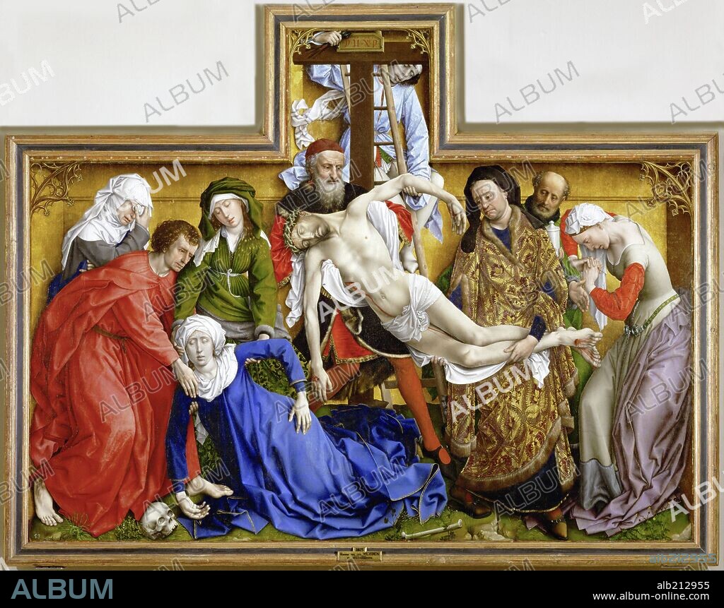 ROGIER VAN DER WEYDEN. Roger van der Weyden / 'The Descent from the Cross', c. 1435, Oil on panel, 220 × 262 cm, P02825.