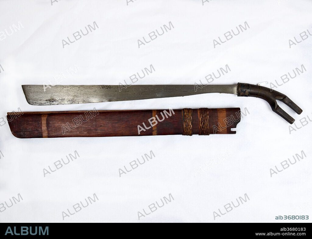 Sword (Klewang) with Scabbard. Culture: Indonesian, Sulawesi. Dimensions: L. with scabbard 27 1/8 in. (68.9 cm); L. without scabbard 25 3/4 in. (65.4 cm); L. of blade 20 in. (50.8 cm); W. 4 in. (10.2 cm); Wt. 1 lb. 8.8 oz. (703.1 ); Wt. of scabbard 7.5 oz. (212.6 g). Date: 18th-19th century.