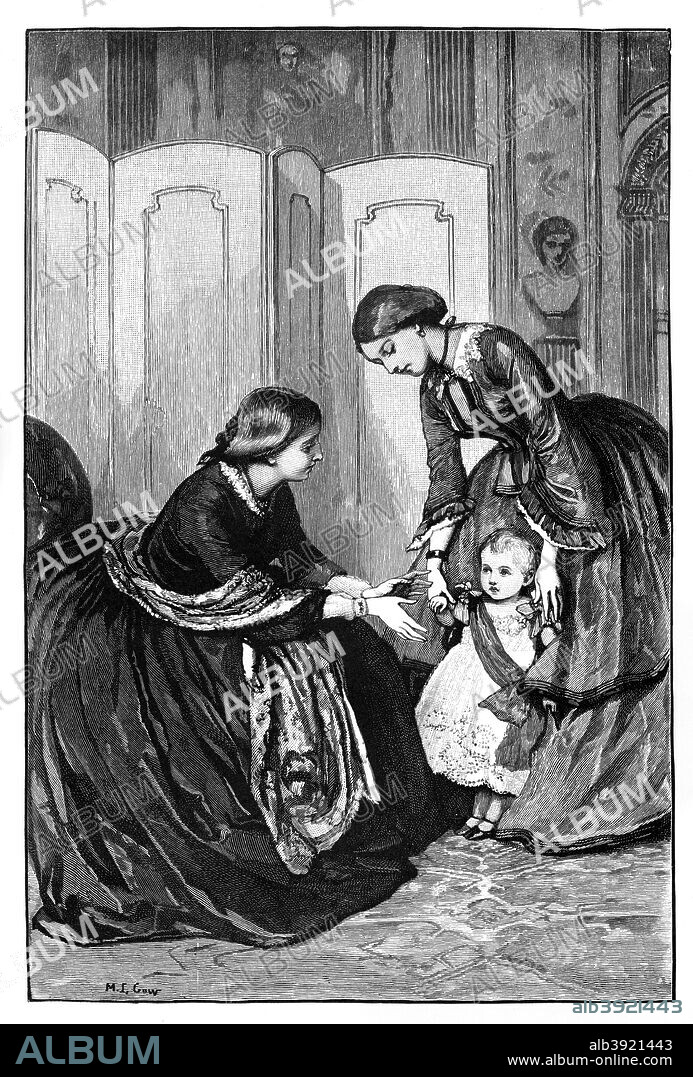 Queen Victoria and her little grandson, Prince Wilhelm of Prussia, c1883. Illustration from The Life & Times of Queen Victoria, by Robert Wilson, Vol III.