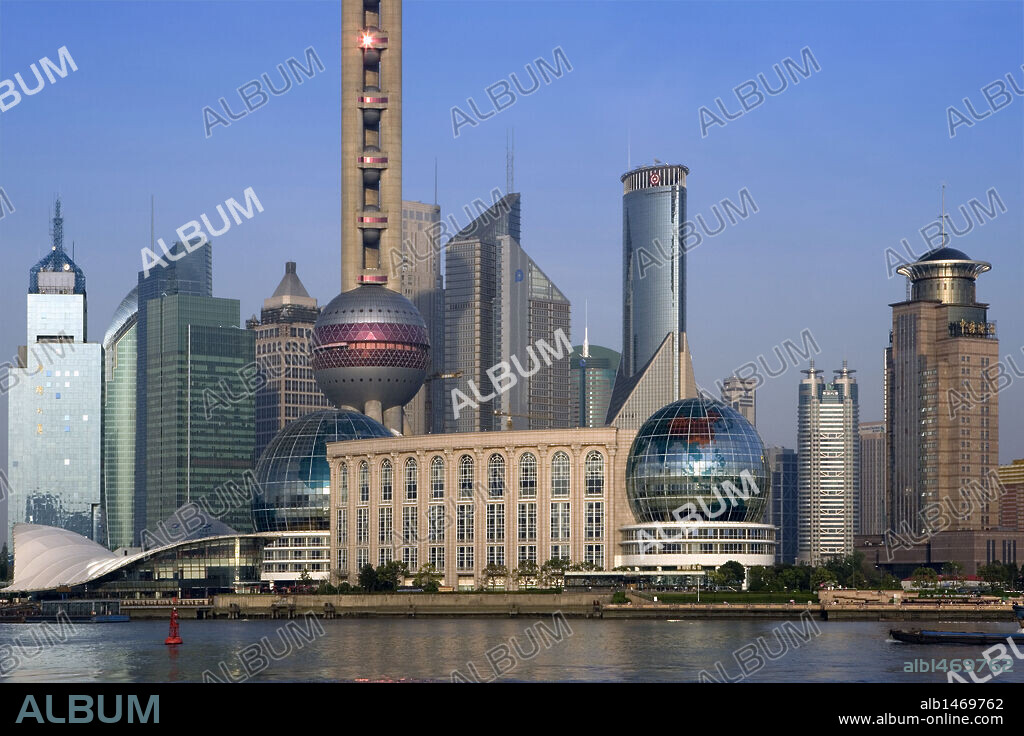 China. Shanghai. Pudong New Area with the Oriental Pearl Tower.