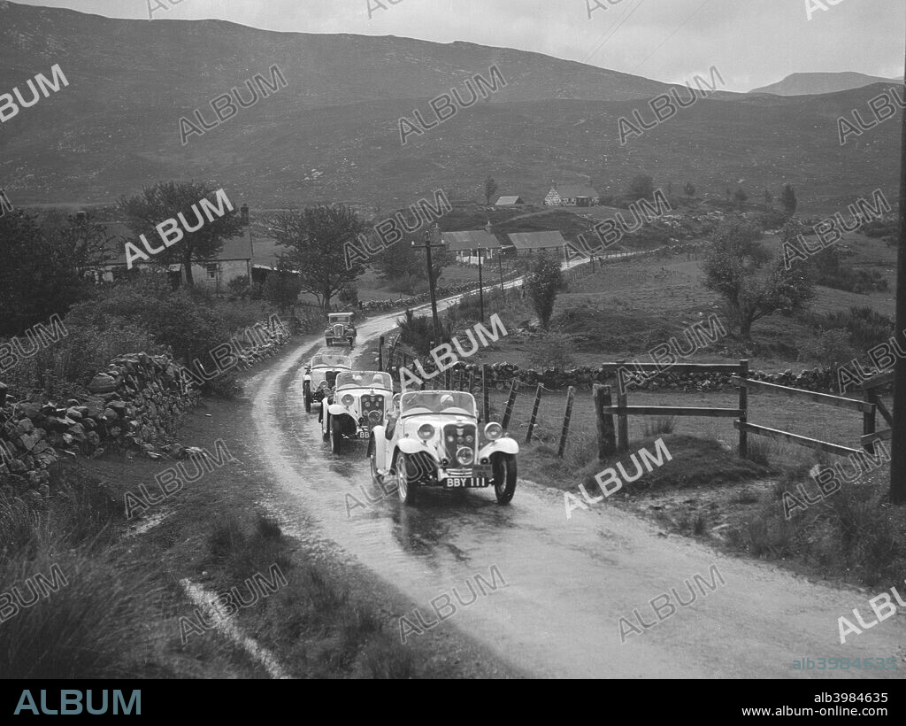 Singer Le Mans 1935 972 cc. Reg. No.  BBY111. Entry No: 85. Driver: Richardson, W.J.B.  Singer No. 2 team car. Below middle: Singer Le Mans 1935 972 cc. V Reg. No.  BB????. Singer No. 2   R.S.A.C. Scottish Rally. Date: 1-5.6.36.