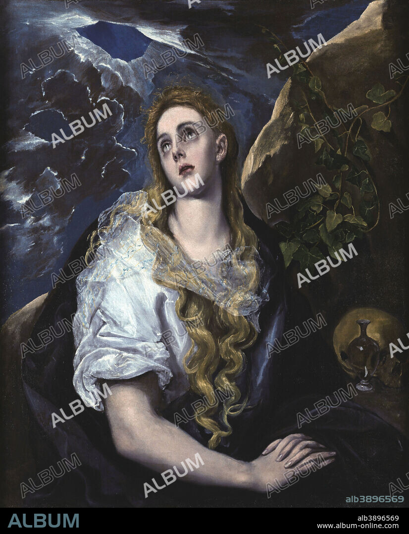 EL GRECO. The Penitent Magdalene. Date/Period: Between 1580 and 1585. Painting. Oil on canvas. Height: 101.6 cm (40 in); Width: 81.9 cm (32.2 in).