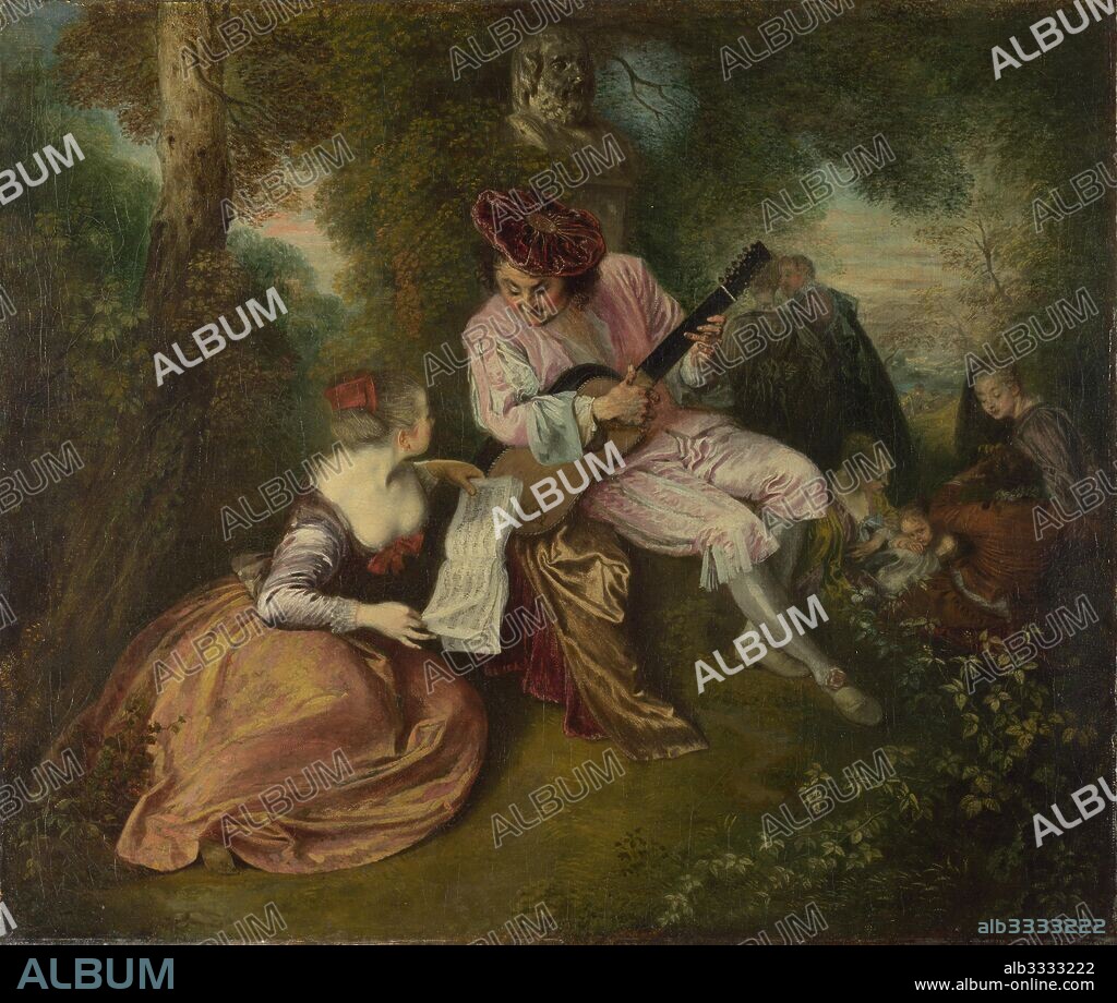 JEAN ANTOINE WATTEAU. The Scale of Love (La Gamme d'Amour).