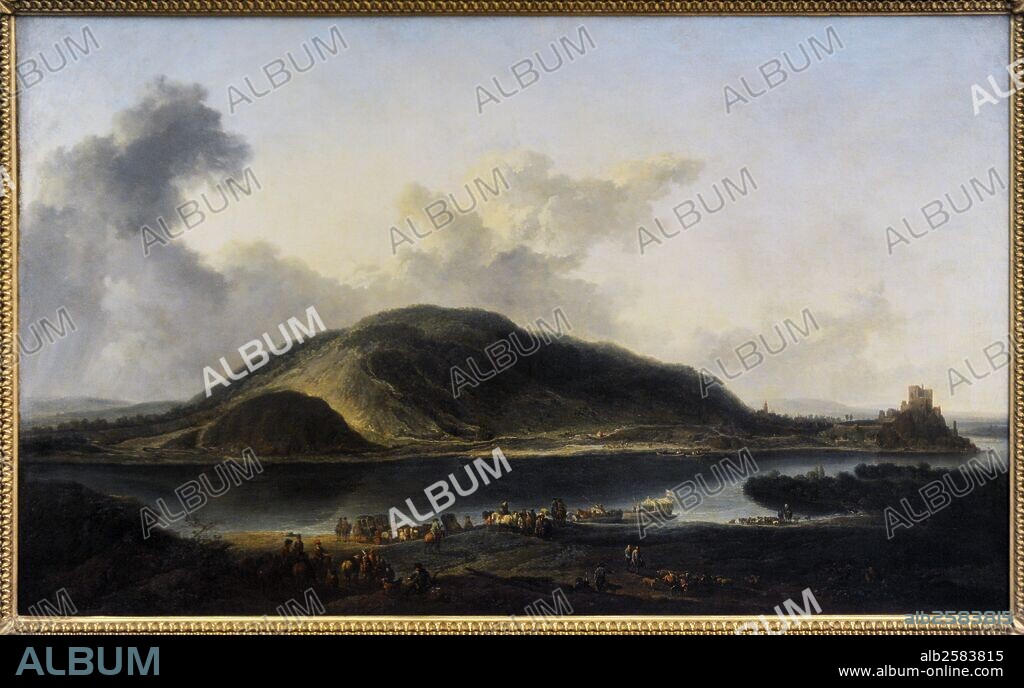 ARTE SIGLO XVIII. AUSTRIA. JOHANN CHRISTIAN BRAND (1722-1795). Pintor austríaco paisajista. "Paisaje con el castillo de Devin en la desembocadura del Morava en el Danubio", 1752-1753. Galería Nacional de Praga (Sternberg Palace). República Checa.