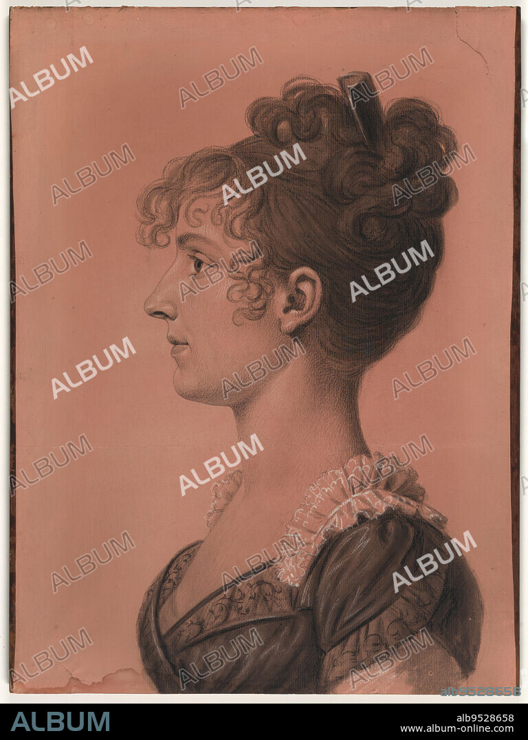 CHARLES BALTHAZAR JULIEN FEVRET DE SAINT-MEMIN. Elizabeth Wirt. Date: 1807-08. Black and white chalk on paper.