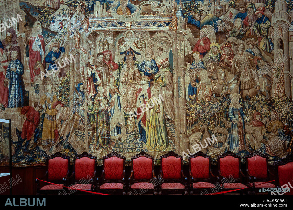Tapiz de las Potestades o de la Buena vida, una obra tejida a finales del siglo XV en Arras, Francia. Museu de la Catedral de Tarragona.
