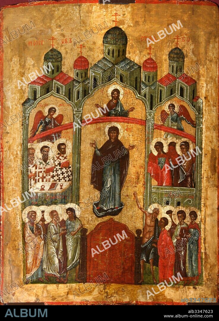 RUSSIAN ICON. The Protection of the Mother of God (Pokrov).