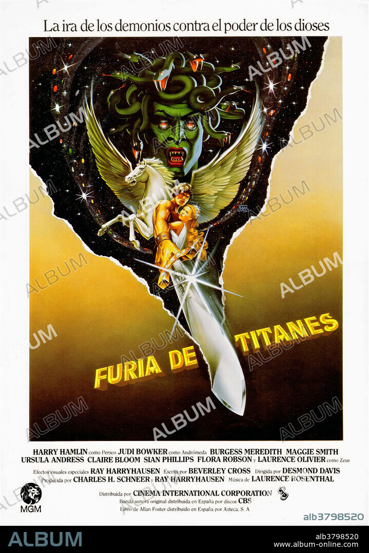 Poster of CLASH OF THE TITANS, 1981, directed by DESMOND DAVIS. Copyright M.G.M.