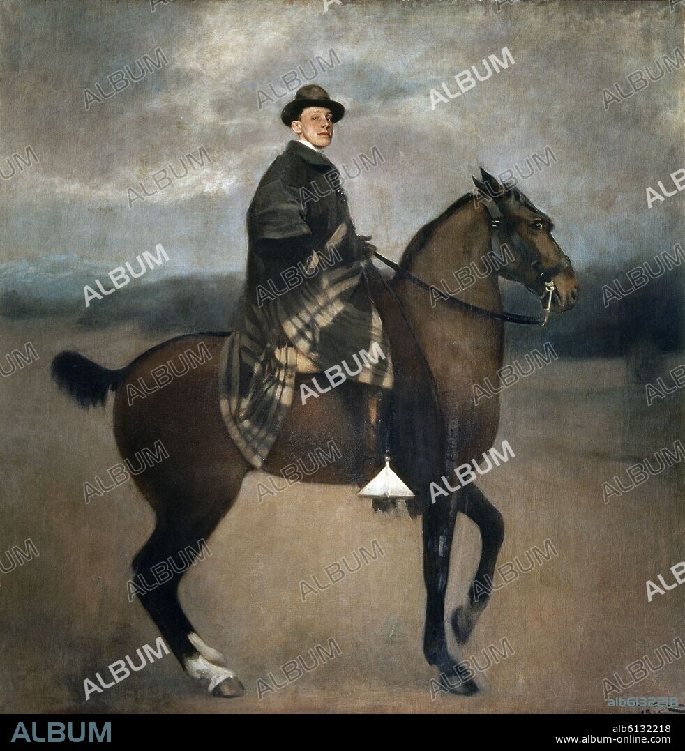 RAMON CASAS Y CARBO. ALFONSO XIII A CABALLO - 1905.