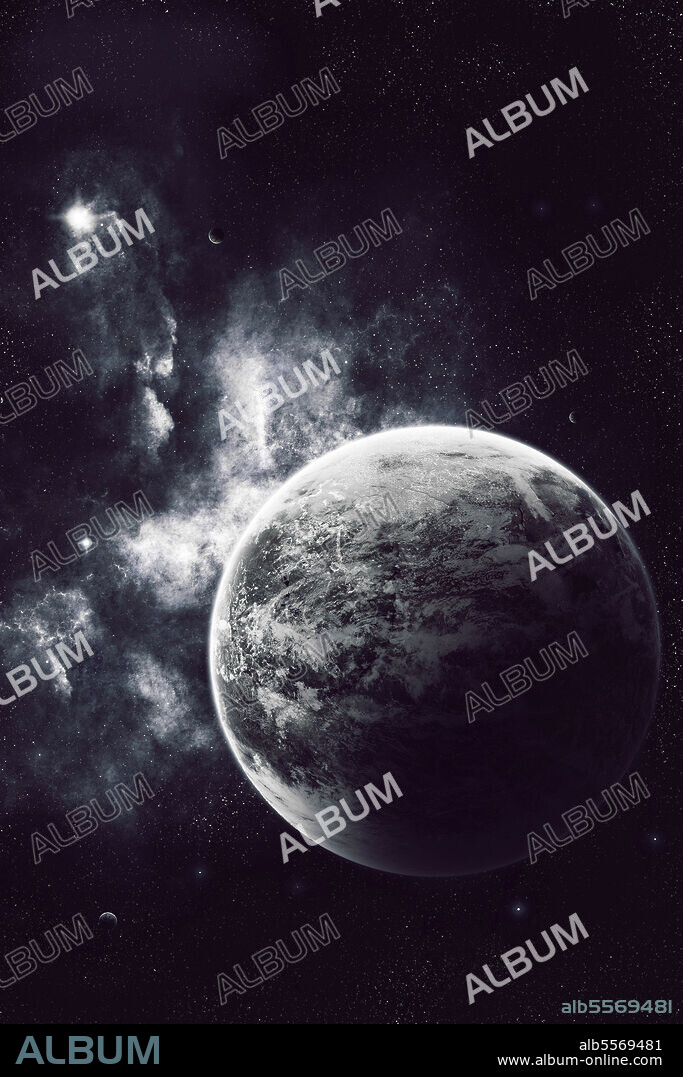 Artist's concept of a windy planet with atmosphere so thick it's impossible to land there.