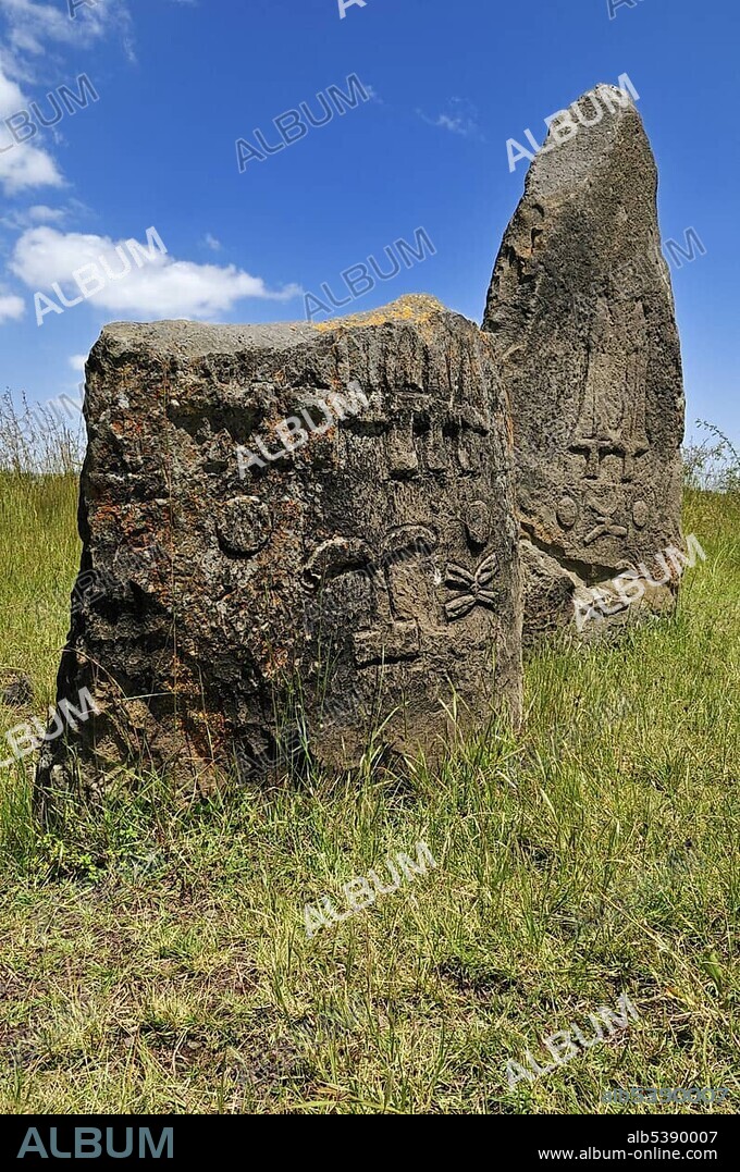 Ancient stone stele, Tiya, UNESCO World Heritage Site, Oromia, Ethiopia, Africa.
