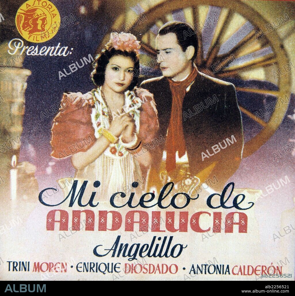 PELICULA : MI CIELO DE ANDALUCIA , 1942. DIRECTOR , Ricardo Urgoiti. ACTORES , ANGELILLO , ANTONIA CALDERON. ANGELILLO. ANGEL SAMPEDRO MONTERO. ACTOR Y CANTANTE ESPAÑOL. 1908 - 1973.