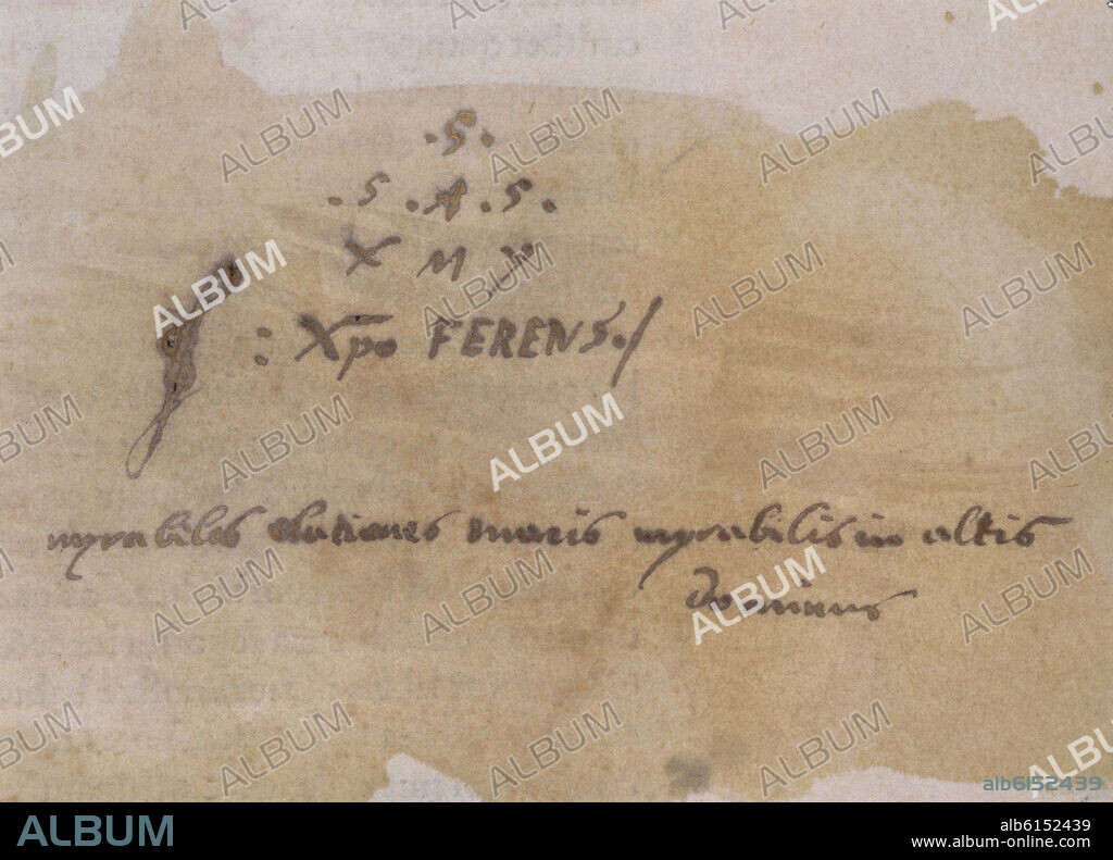 CRISTOBAL COLON (1451-1506). FIRMA DE CRISTOBAL COLON CON LA EXPRESION CRISTO FERENS.