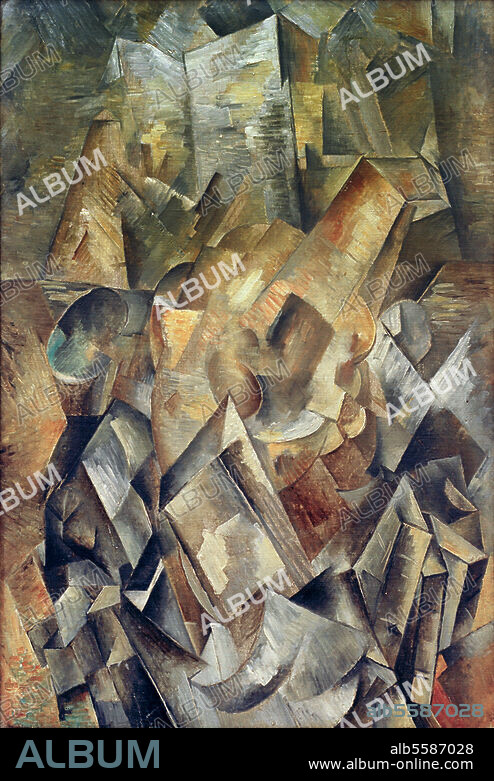 GEORGES BRAQUE. Braque, Georges ; 1882-1963. - "Nature morte à la mandoline et au métronome", 1909. Huile sur toile, H. 0,81 ; L. 0,54. Coll. privée.