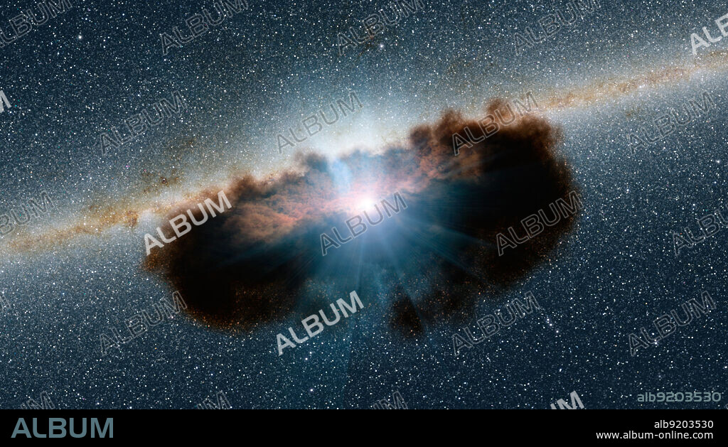 Galaxy NGC 1068 can be seen in close-up in this view from NASA's Hubble Space Telescope. NuSTAR's high-energy X-rays eyes were able to obtain the best view yet into the hidden lair of the galaxy's central, supermassive black hole. This active black hole - shown as an illustration, is one of the most obscured known, meaning that it is surrounded by extremely thick clouds of gas and dust. The NuSTAR data revealed that the torus of gas and dust surrounding the black hole, also referred to as a doughnut, is more clumpy than previously thought. doughnuts around active, supermassive black holes were originally proposed in the mid-1980s to be smooth entities. More recently, researchers have been finding that doughnuts are not so smooth but have lumps. NuSTAR's latest finding shows that this is true for even the thickest of doughnuts. Release date December 17, 2015.