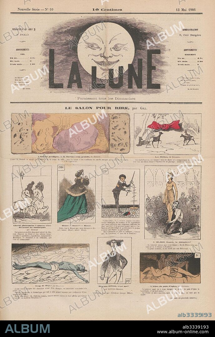 ANDRE GILL. Le salon pour rire, 13 May 1866. La Lune, 2. 1866, No. 10.