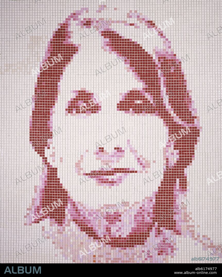 PEDRO MORA 1961/. MOSAICO - RETRATO DE SOLEDAD LORENZO  *.