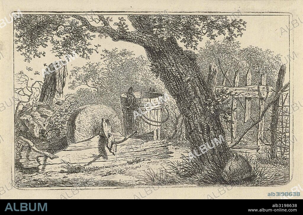 Landscape with grindstone, Hermanus Fock, 1781-1822.
