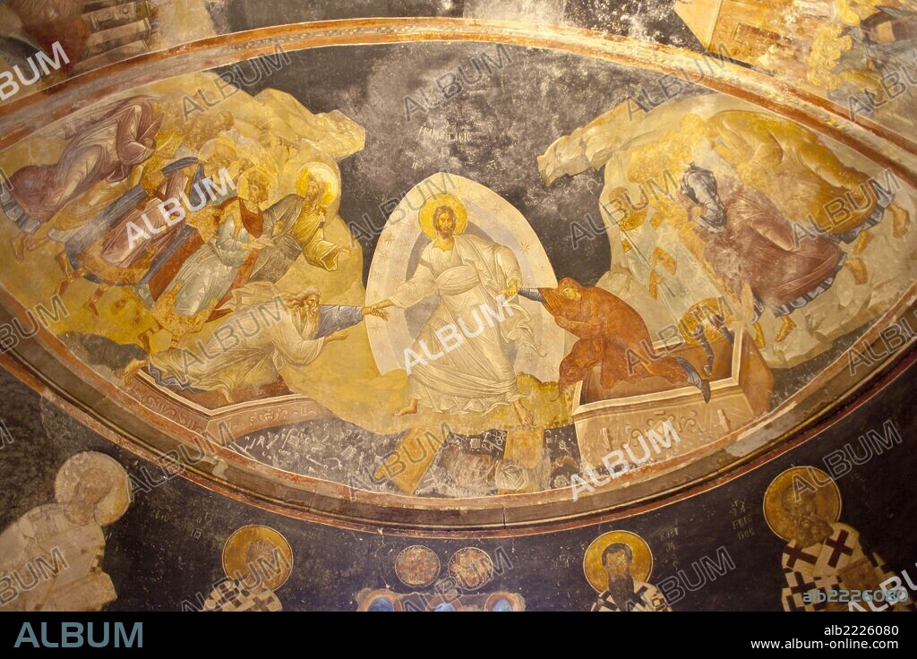 Fresco de la Anastasis,Parecclesion.Monasterio de San Salvador en Chora, siglo XI. Estambul.Turquia. Asia.