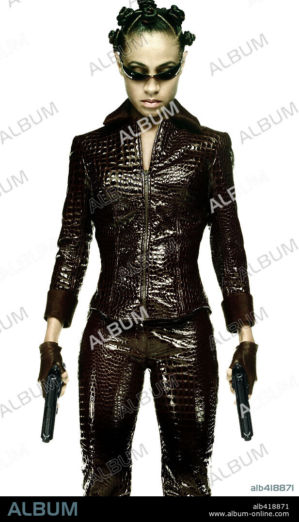 JADA PINKETT SMITH in THE MATRIX RELOADED, 2003, directed by ANDY WACHOWSKI and LARRY WACHOWSKI. Copyright WARNER BROS. PICTURES.