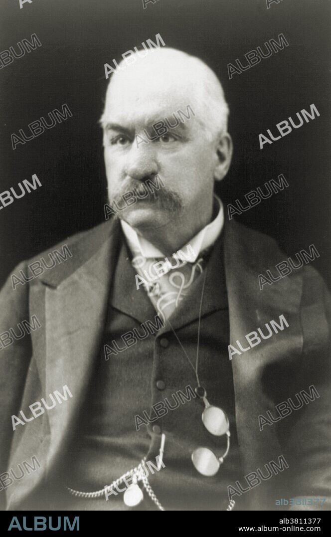 John Pierpont Morgan (April 17, 1837 - March 31, 1913) was an American financier, banker, and art collector. In 1892, Morgan arranged the merger of Edison General Electric and Thomson-Houston Electric Company to form General Electric. He was instrumental in the creation of the United States Steel Corporation. From 1890-1913, 42 major corporations were organized or their securities were underwritten, in whole or part, by J.P. Morgan and Company. At the height of Morgan's career during the early 1900s, he and his partners had financial investments in many large corporations and had significant influence over the nation's high finance and US Congress members. He directed the banking coalition that stopped the Panic of 1907. He was the leading financier of the Progressive Era, and his dedication to efficiency and modernization helped transform American business. Morgan was a physically big man with massive shoulders and piercing eyes. He died in Rome, Italy, in his sleep in 1913 at the age of 75.