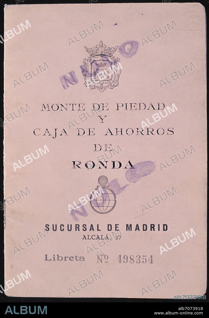 LIBRETA DE AHORRO DE LA CAJA DE RONDA.