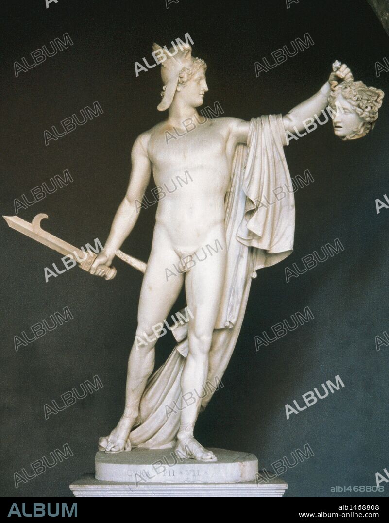 ANTONIO CANOVA. ARTE S. XVIII. ITALIA. CANOVA, Antonio (Possagno, 1757-Venecia, 1822). Escultor italiano. PERSEO. Obra del año 1801. Canova es considerado el artista más representativo del neoclasicismo escultórico. Museo Vaticano.