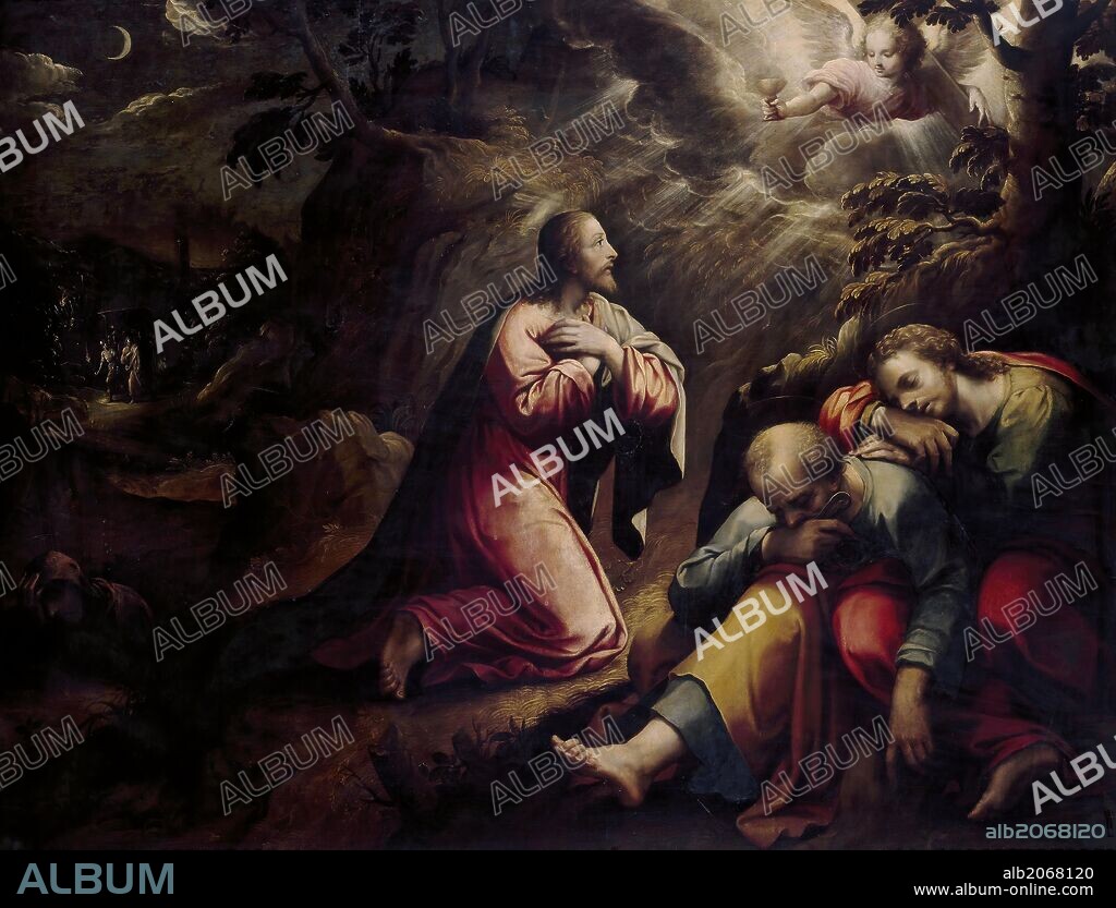 GIORGIO VASARI (disciple). Giorgio Vasari (Disciple of) / 'The Agony in the Garden', First quarter 17th century, Italian School, Panel, 119 cm x 153,5 cm, P00098.