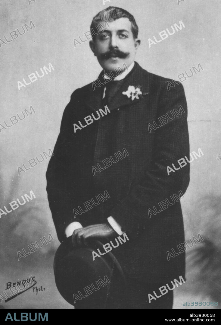 'Jean Lorrain', c1893. Jean Lorrain (1855-1906), French poet and novelist of the Symbolist school born Paul Alexandre Martin Duval. From the 2e collection [Felix Potin, c1893].